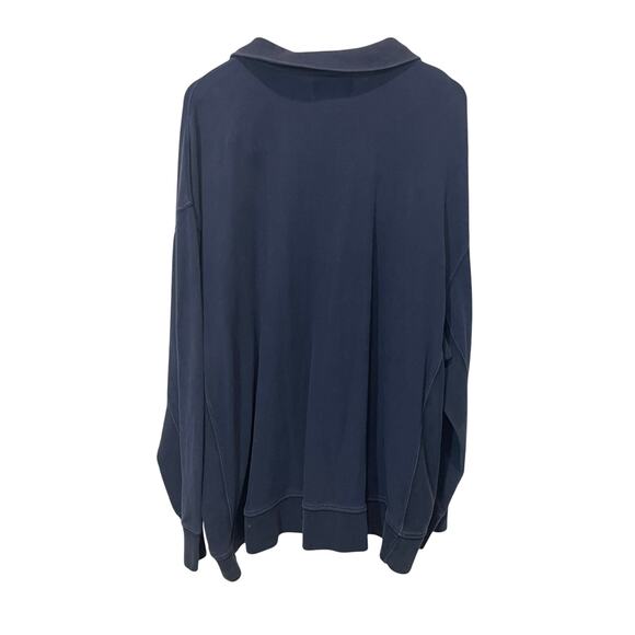 Vintage Polo Ralph Lauren Quarter Zip Pullover Sweater Men 3XB Navy Blue Cotton - Picture 2 of 6